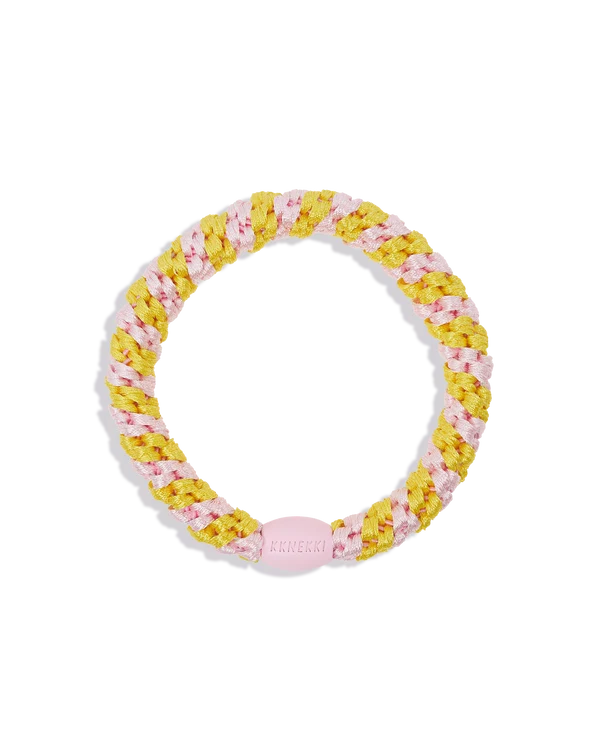 KKNEKKI Original Hair Ties: YELLOW-PINK STRIPE