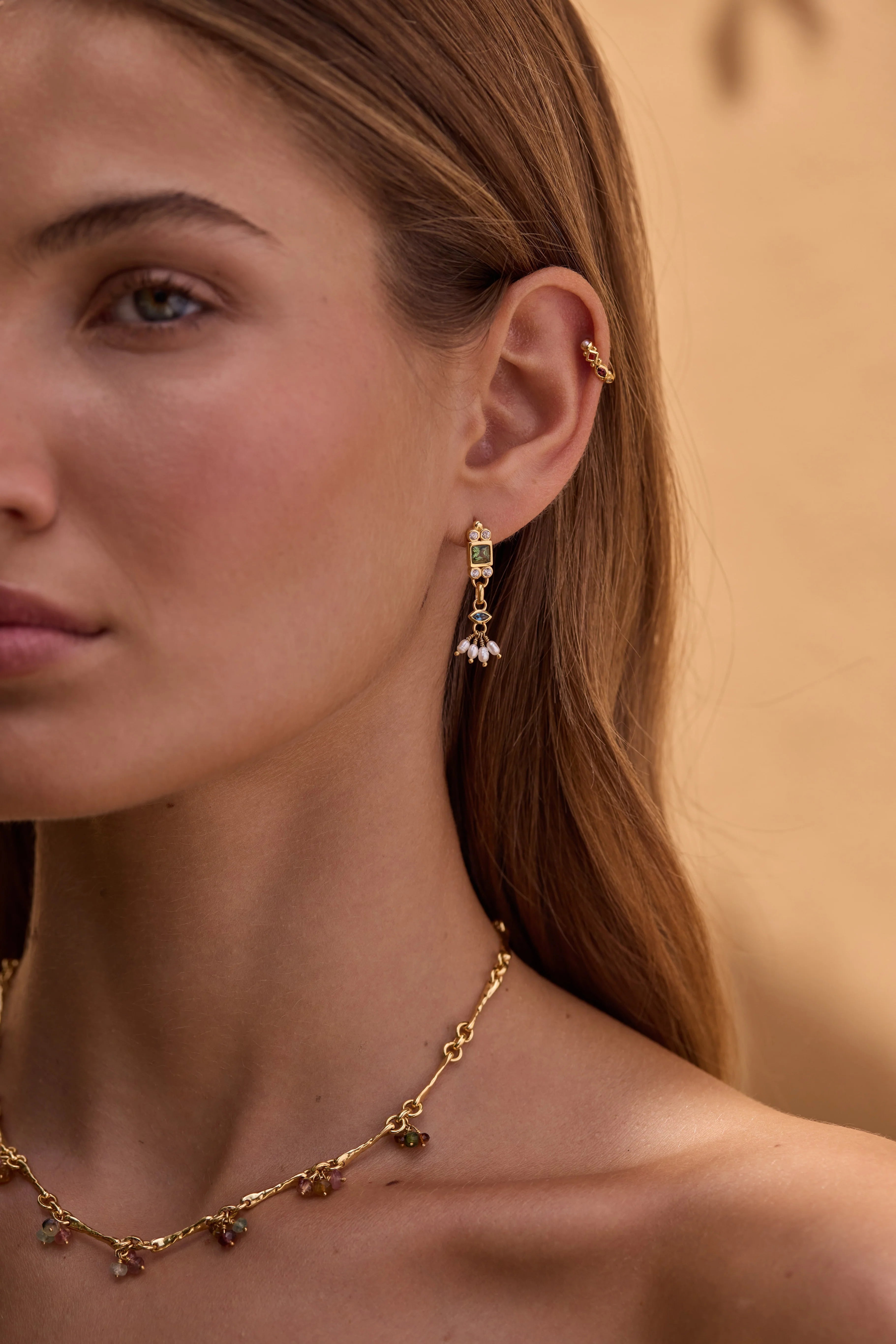 Azure Apatite Gold Earrings - Roma Gift & Gourmet