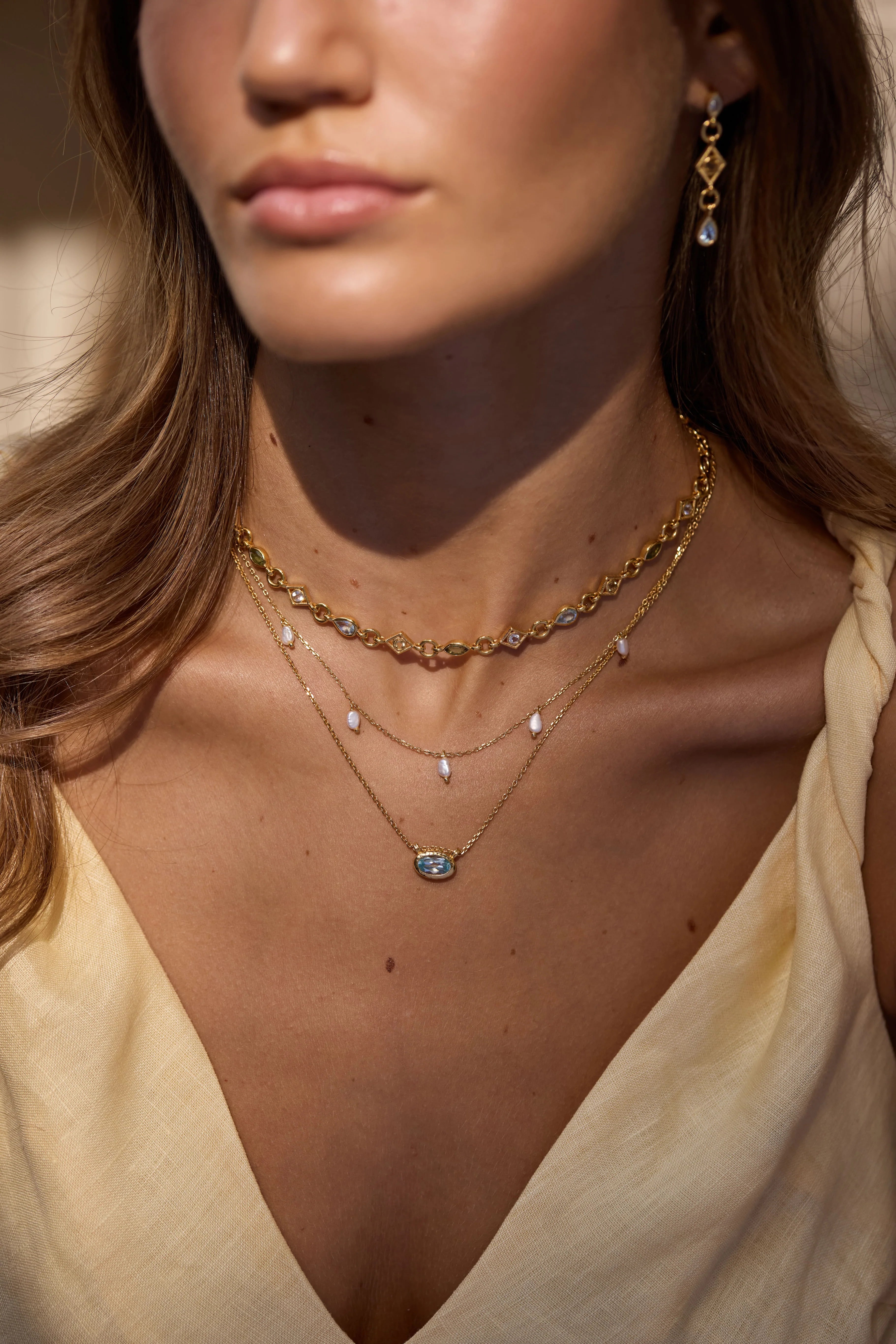 Pearl Drop Gold Necklace