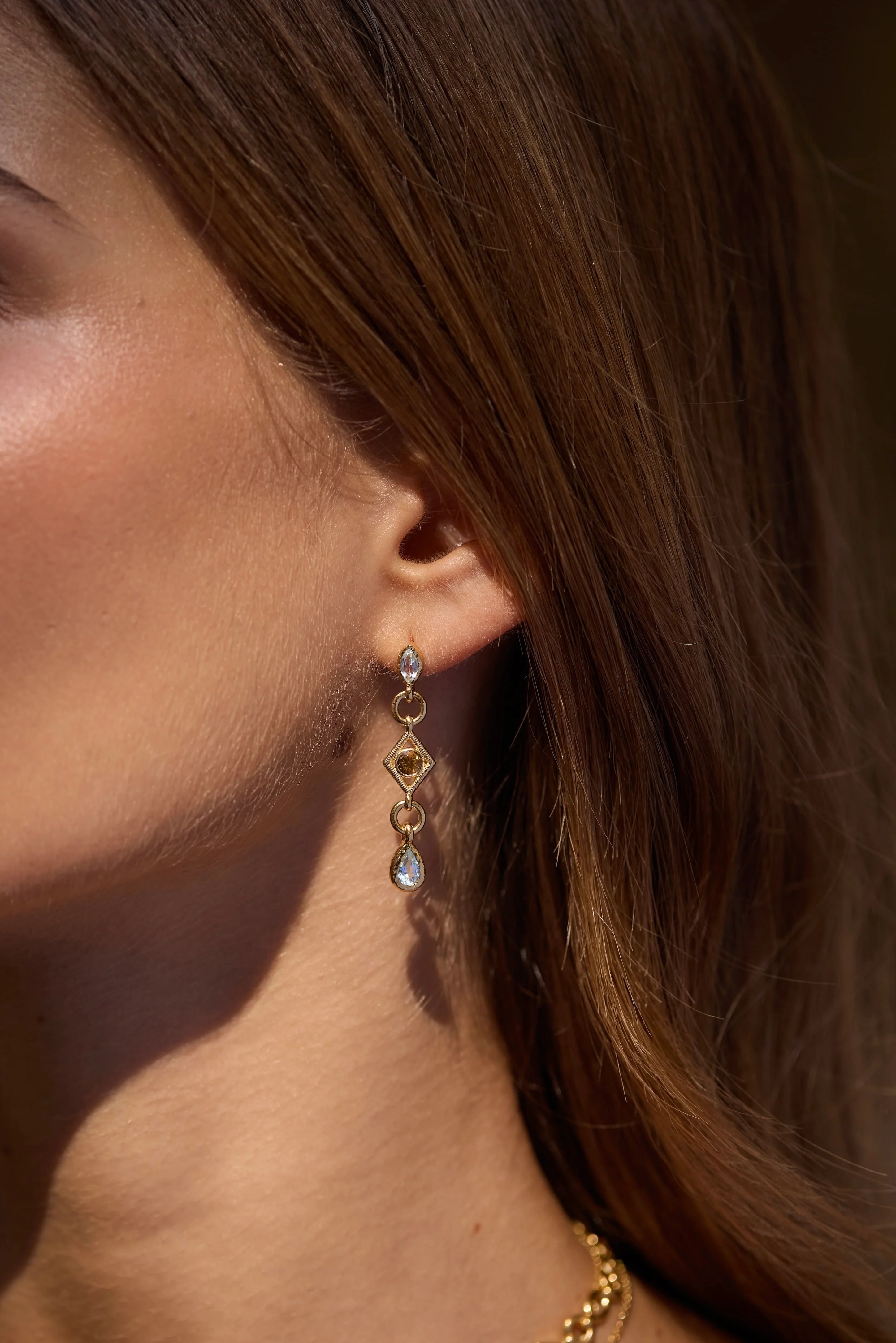 Sierra Sky Topaz Gold Earrings