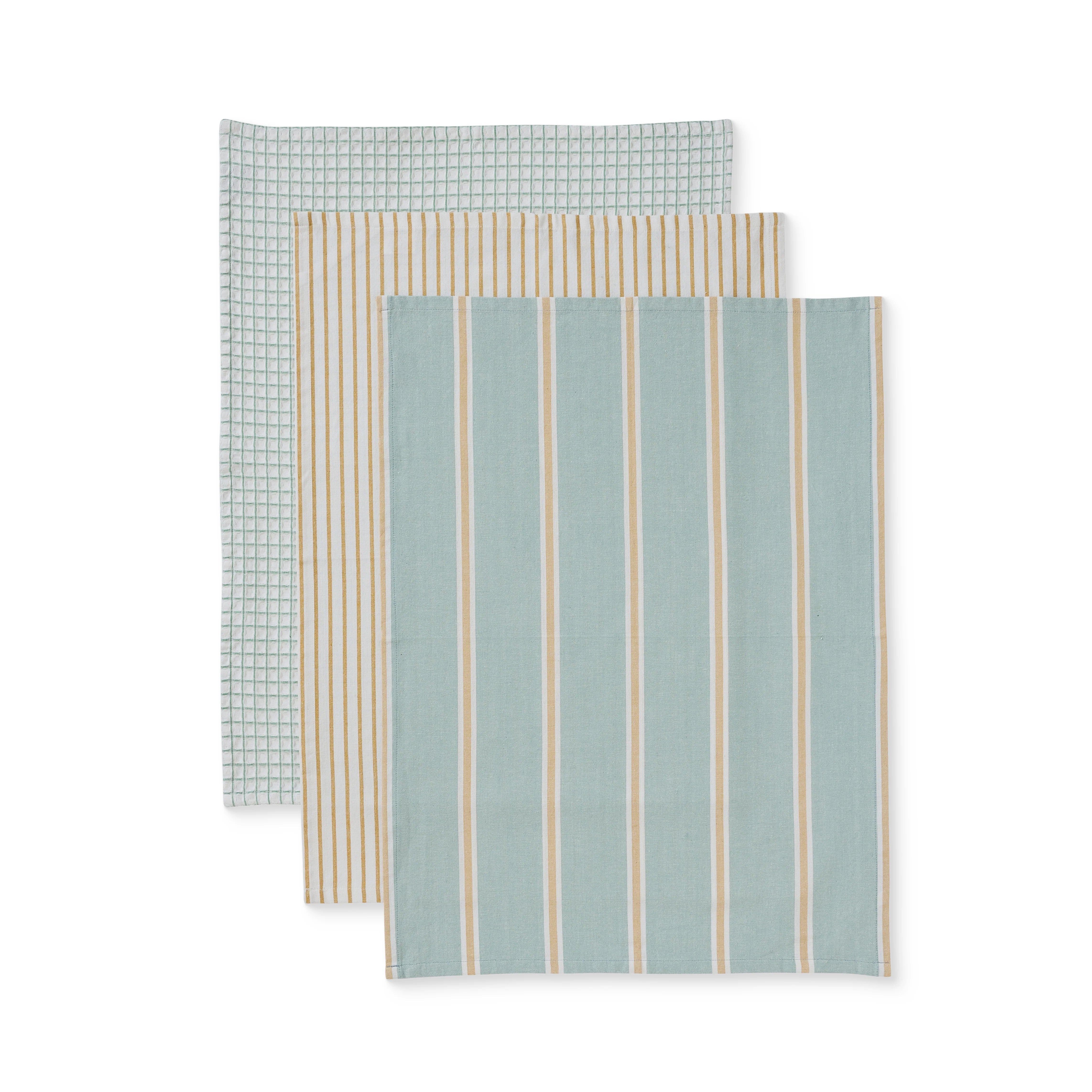 Woven Blue/Toffee Teatowel Pack 3 - Roma Gift & Gourmet