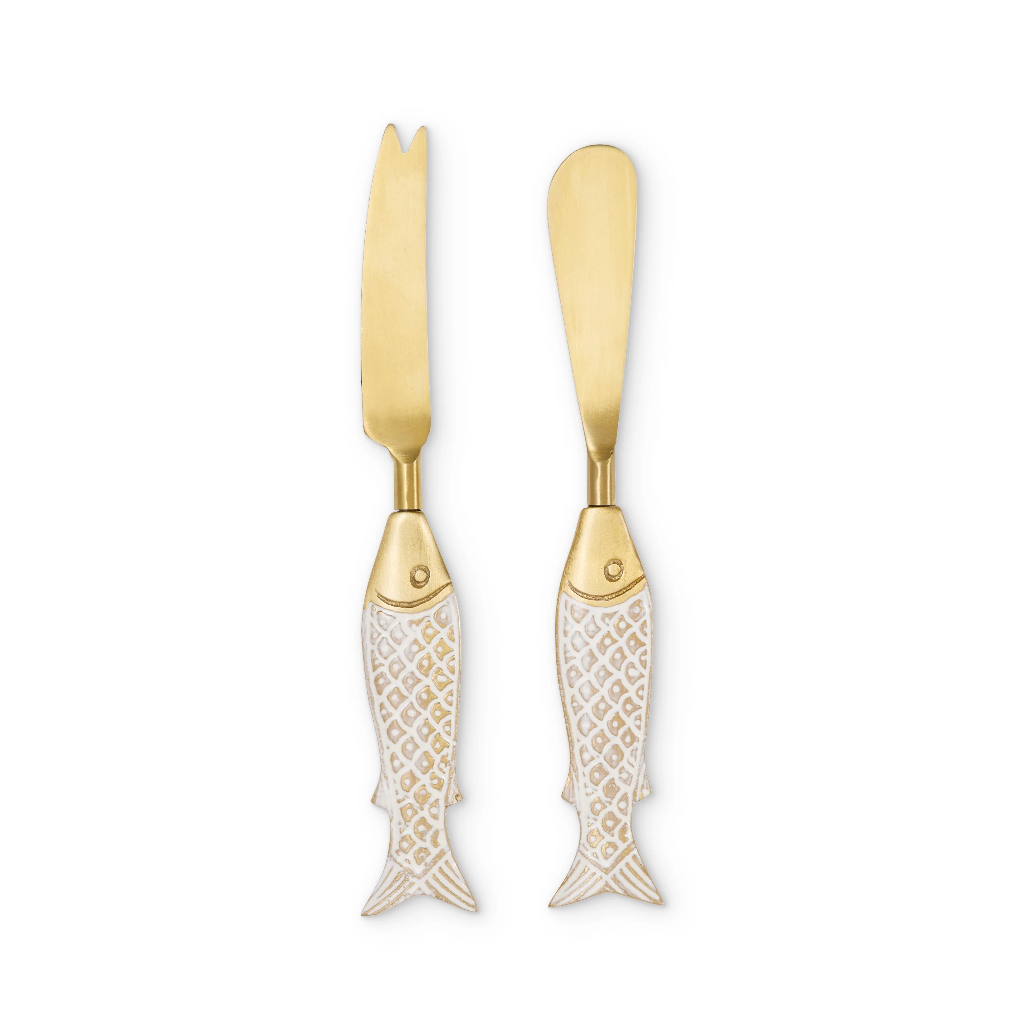 Seychelles Brass Fish Cheese Set - Roma Gift & Gourmet
