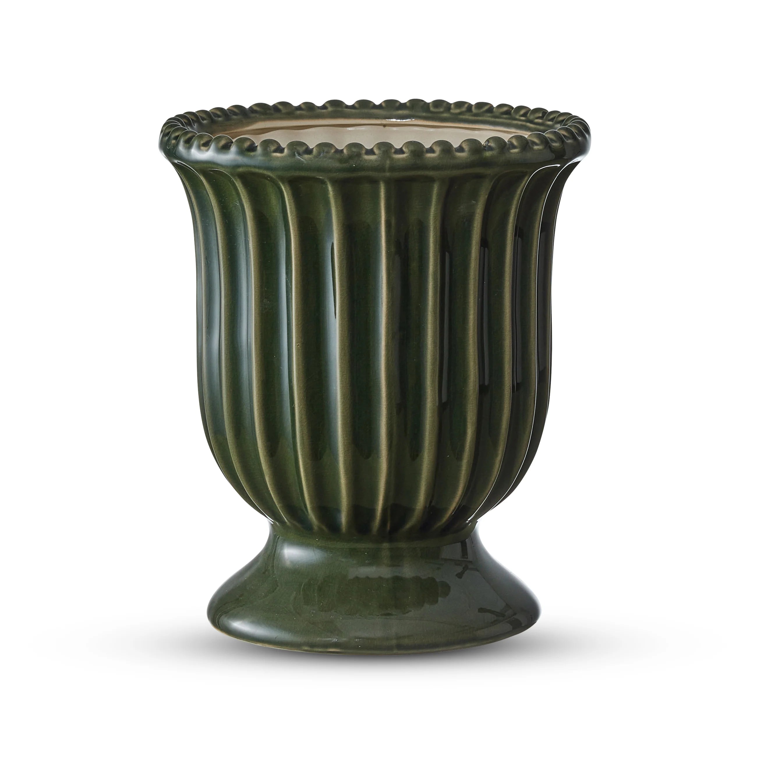 Cassie Dark Green Pedestal Vase - Roma Gift & Gourmet