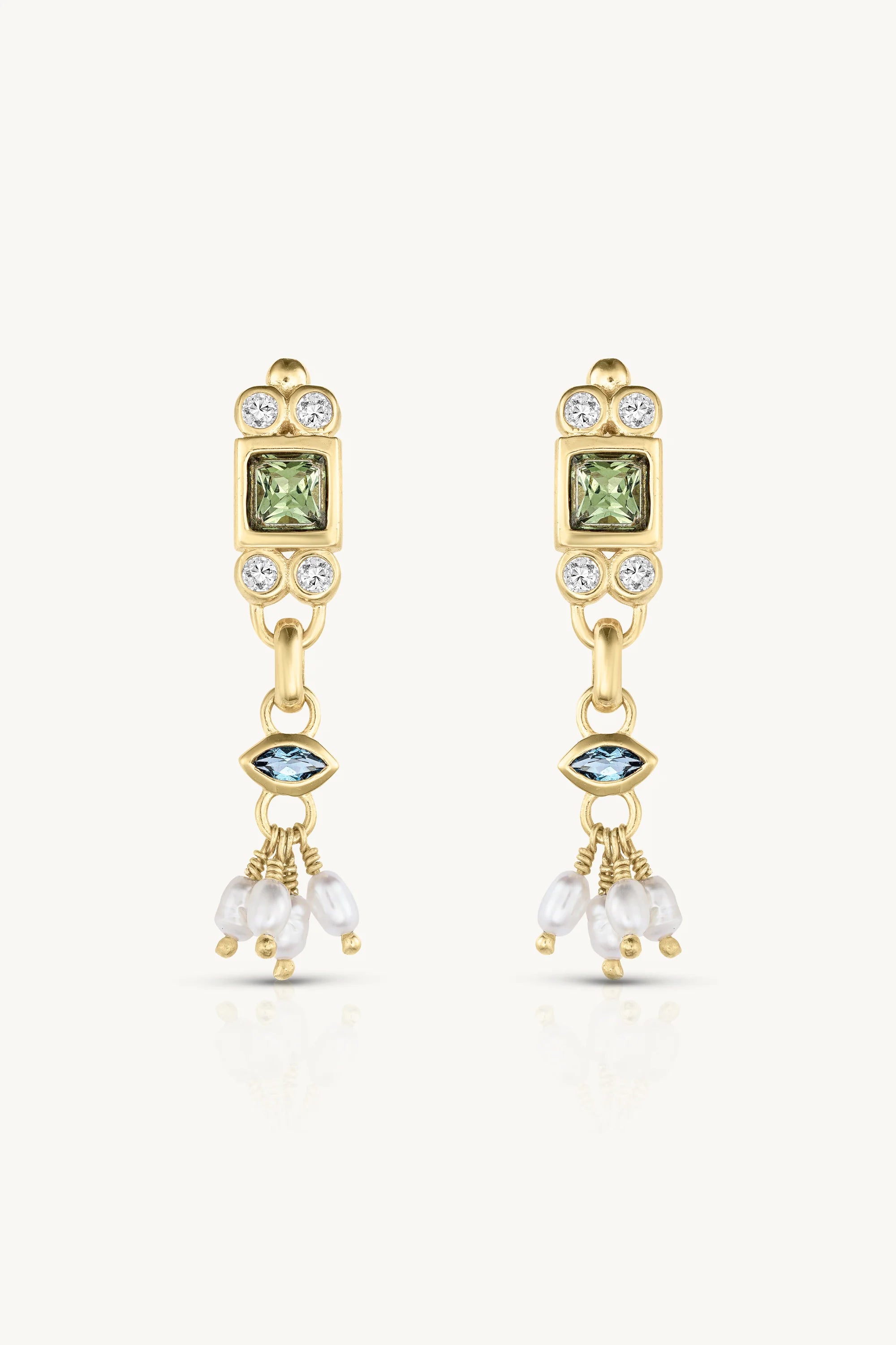 Azure Apatite Gold Earrings