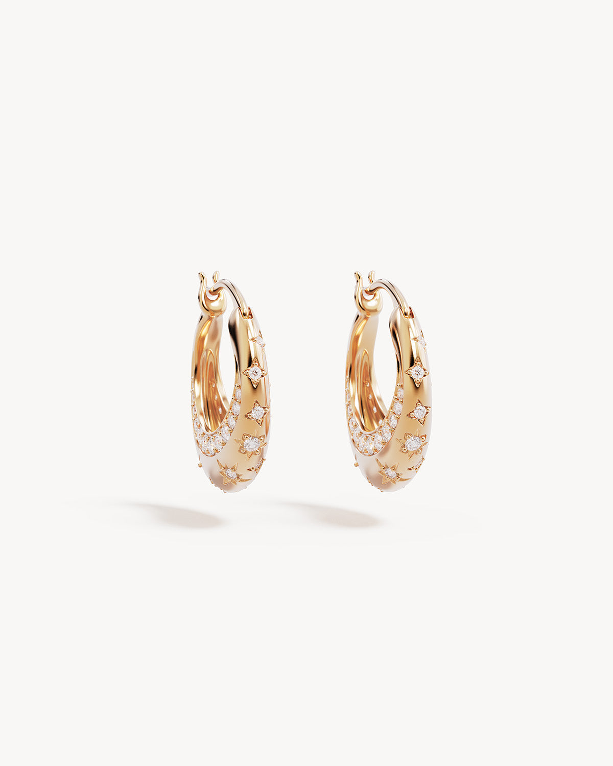 18k Gold Plated My Moon and Stars Hoops