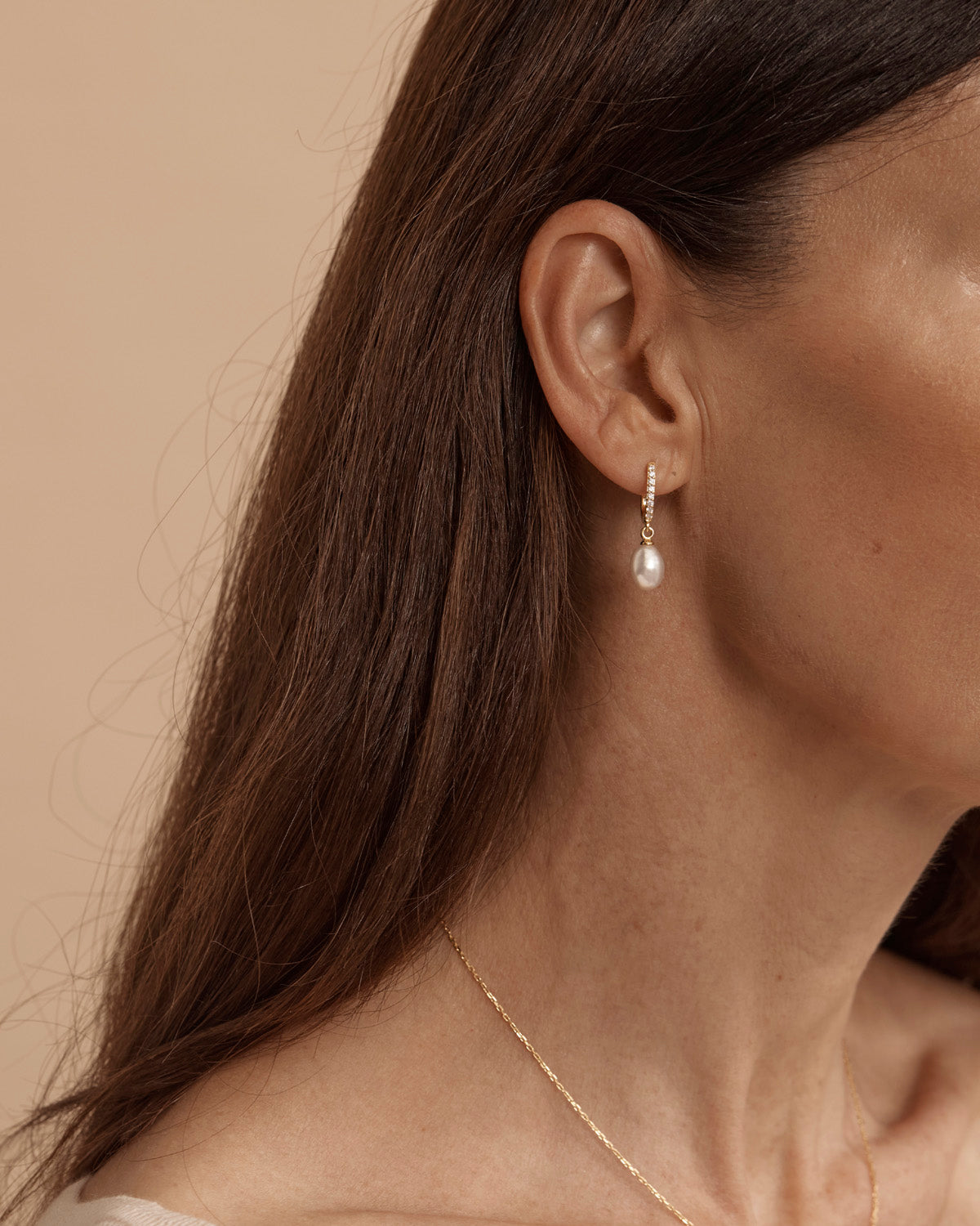 18k Gold Vermeil Love With Grace Lab-Grown Diamond Pearl Hoops - Roma Gift & Gourmet