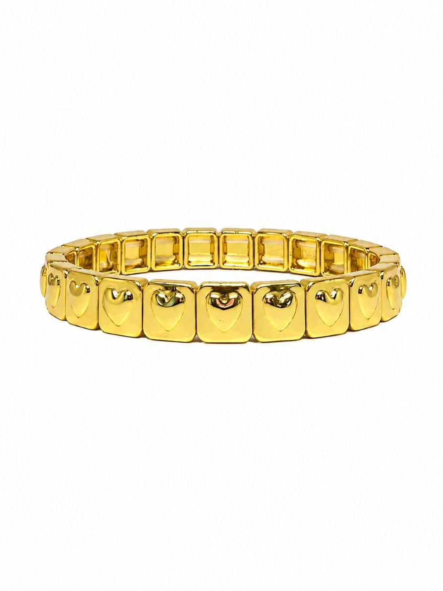 Gold Heart Tile Bracelet