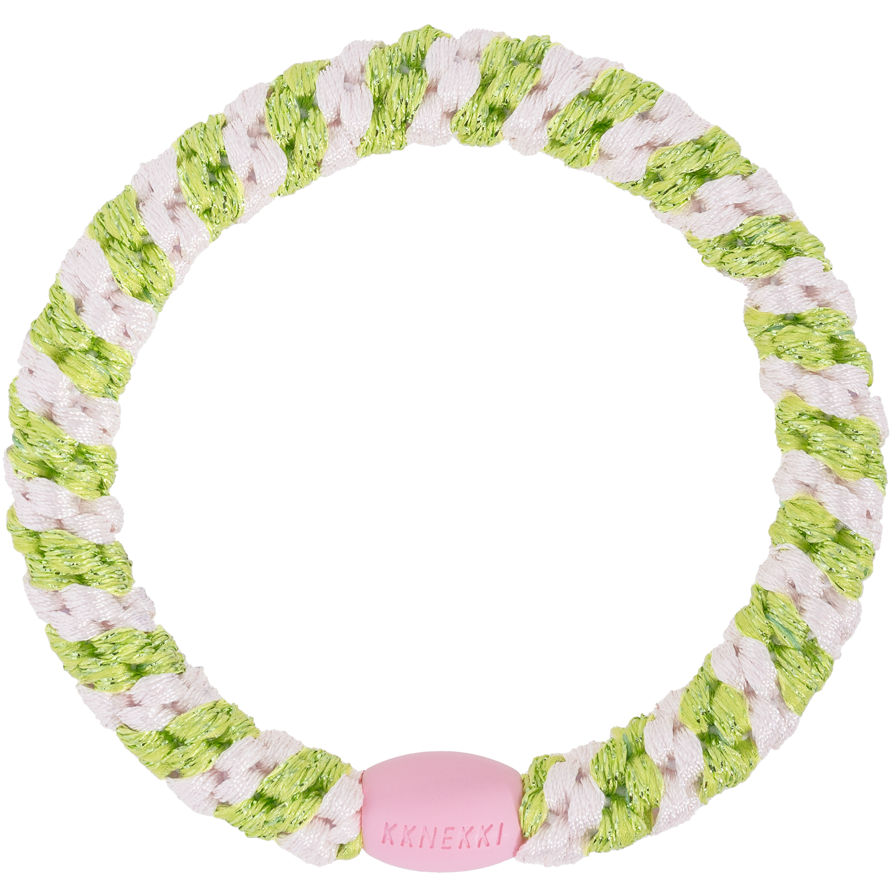 KKNEKKI Original Hair Ties: Ballet pink lime glitter stripe - Roma Gift & Gourmet