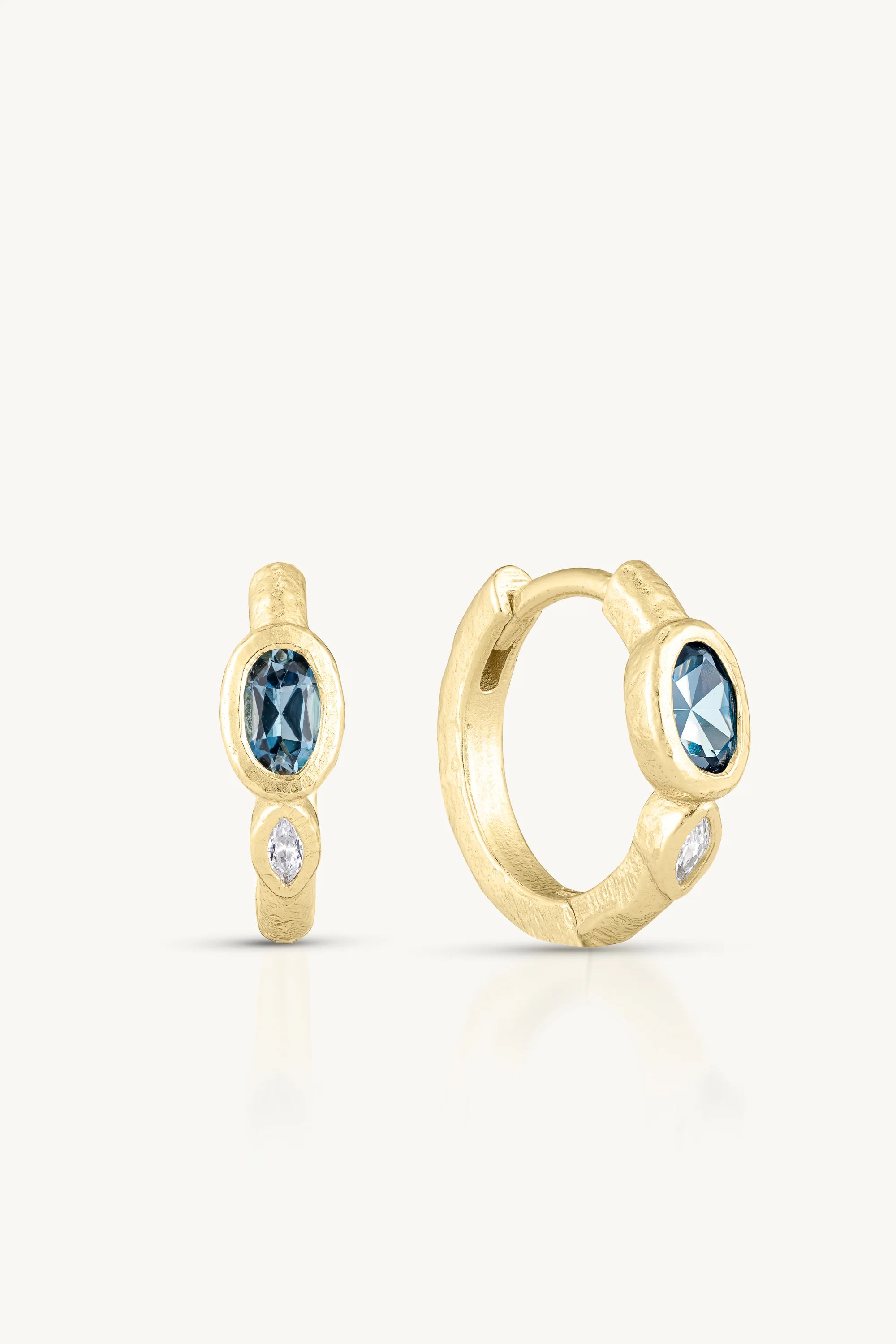 London Blue Topaz Textured Huggies