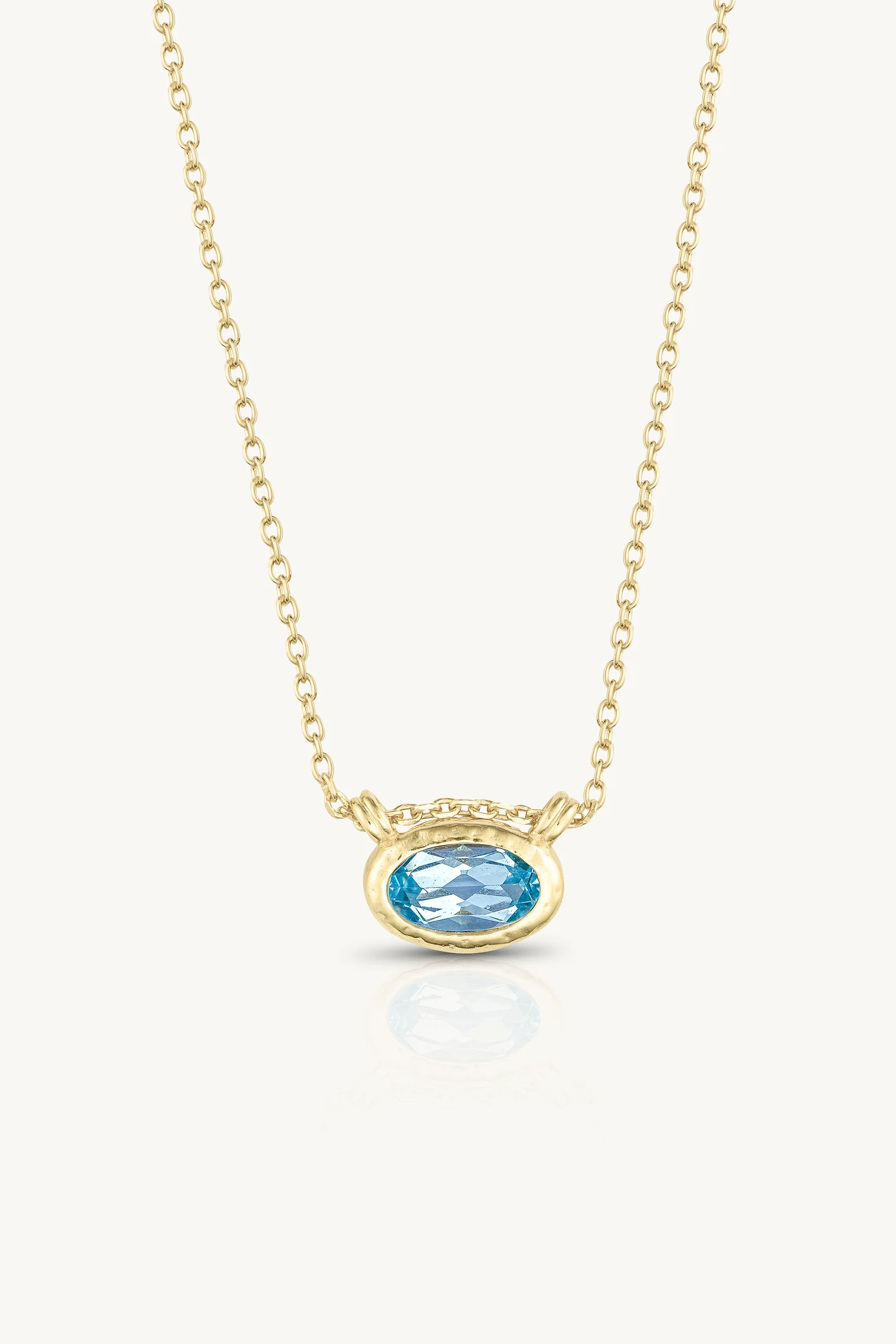 Luna Sky Blue Topaz Gold Necklace
