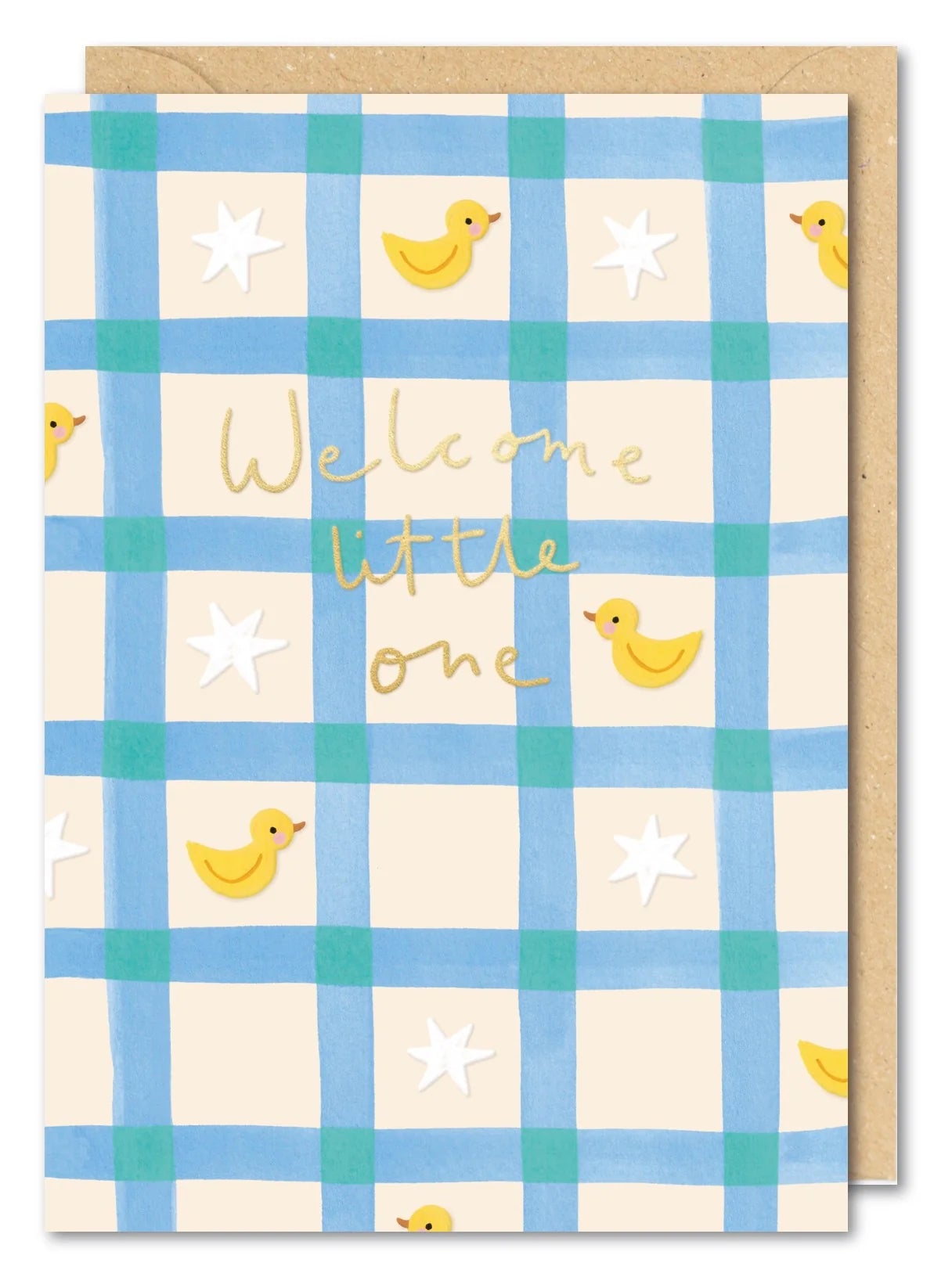 Welcome Little One Blue Duck Card