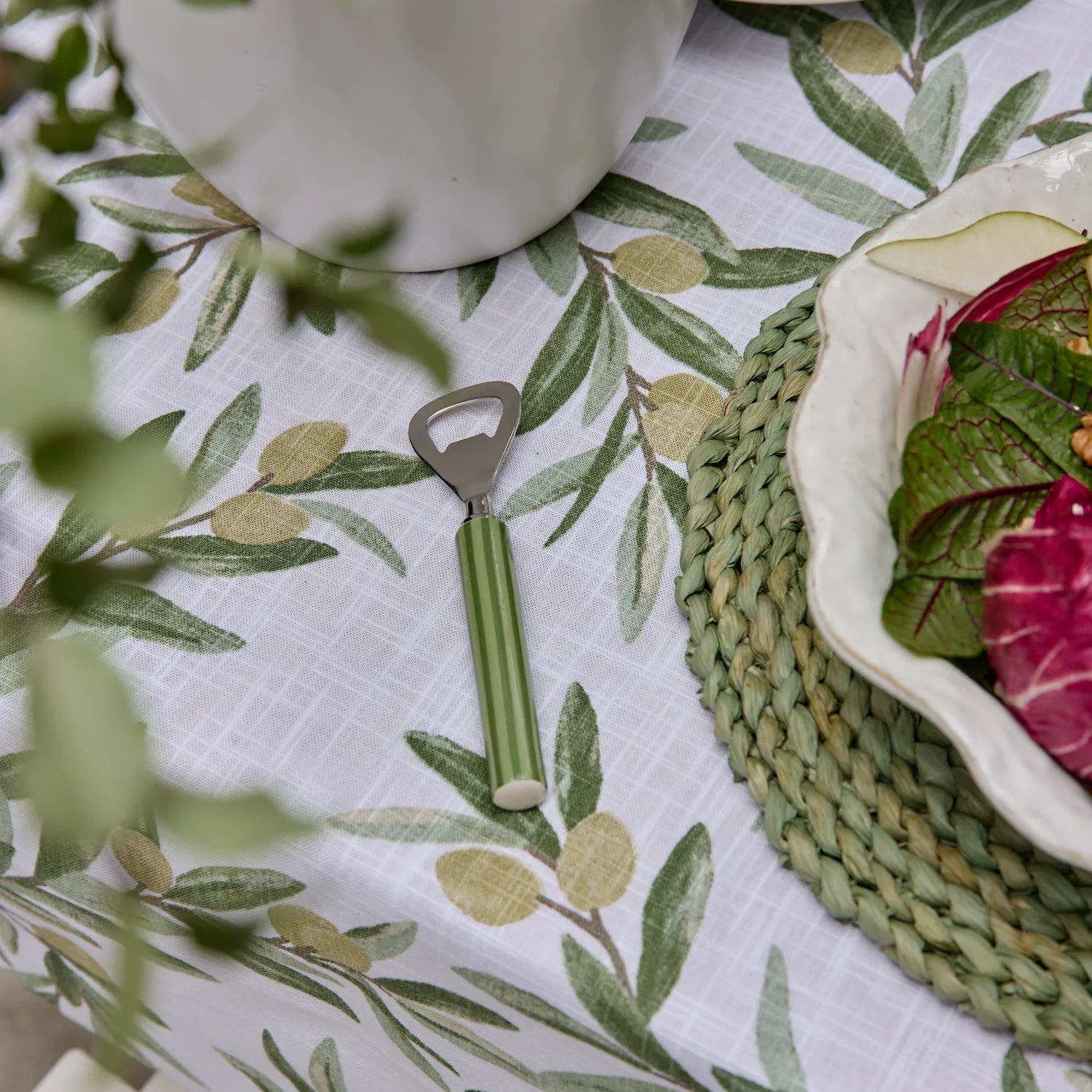 Clyde Stripe Two Tone Green Bottle Opener - Roma Gift & Gourmet