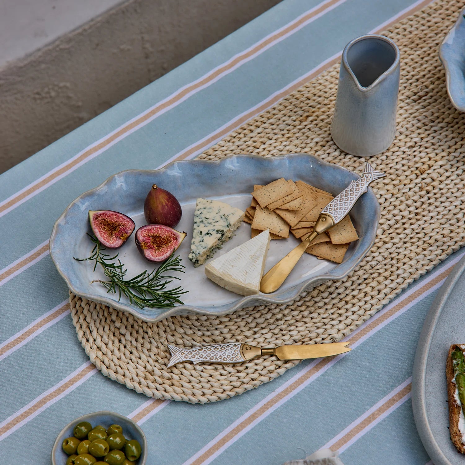 Marseille Wavy Blue Oval Dish - Roma Gift & Gourmet