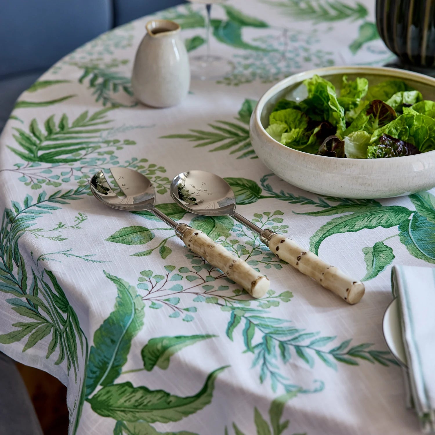 Bahama Bamboo Cream Salad Server Set - Roma Gift & Gourmet