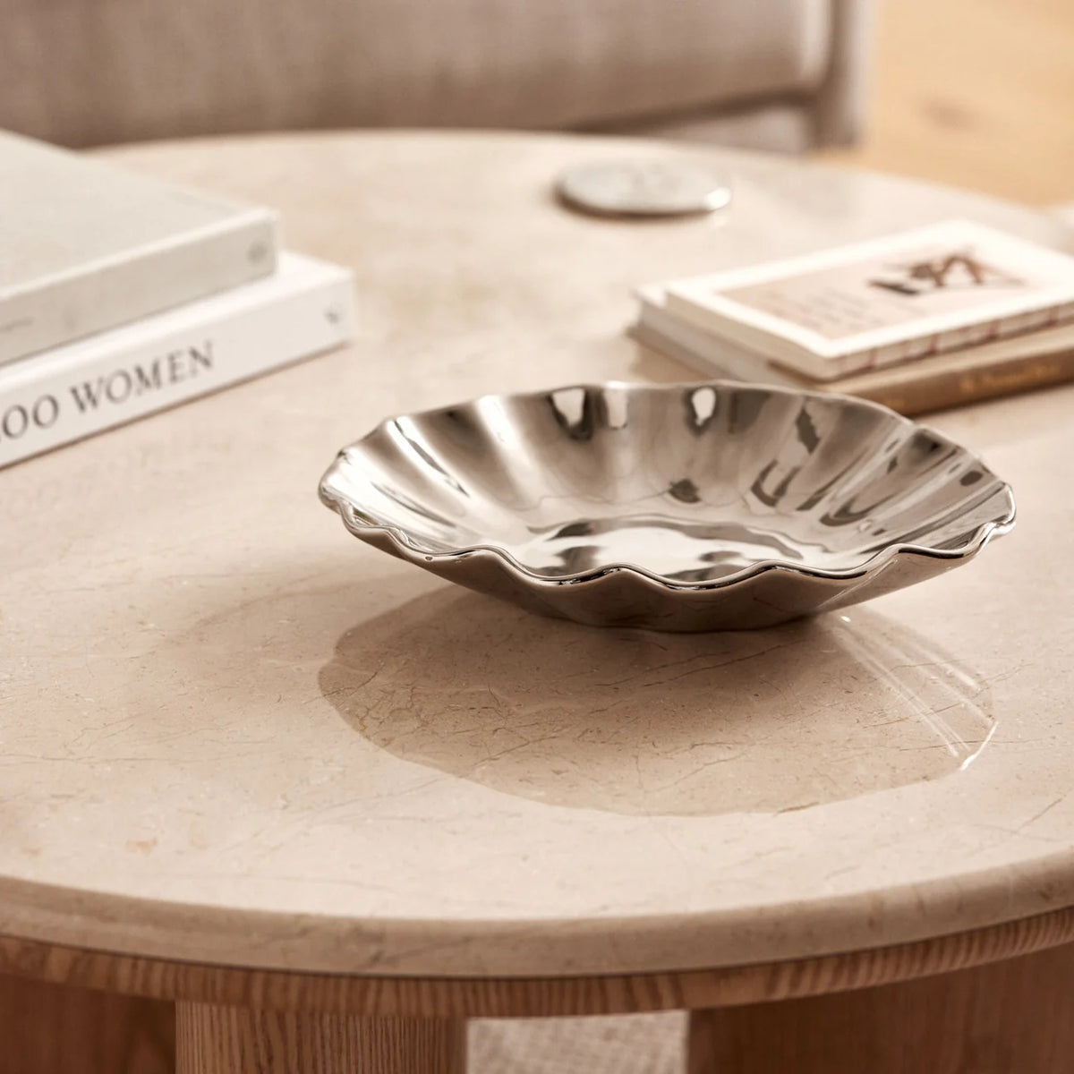 Chrome Wavy Bowl