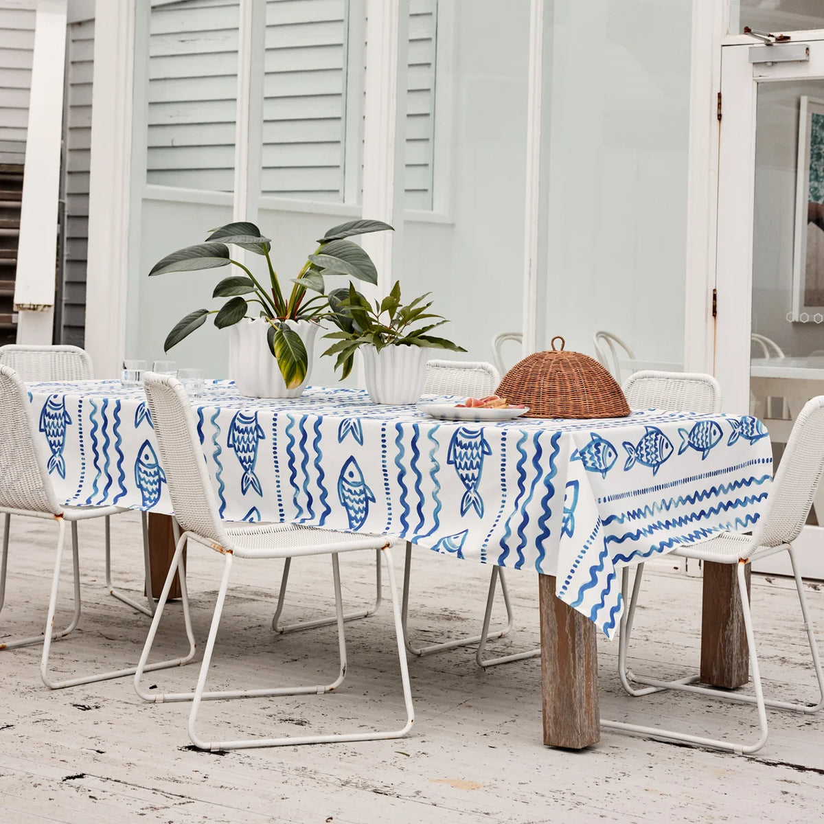 Positano Blue Tablecloth 140x250cm