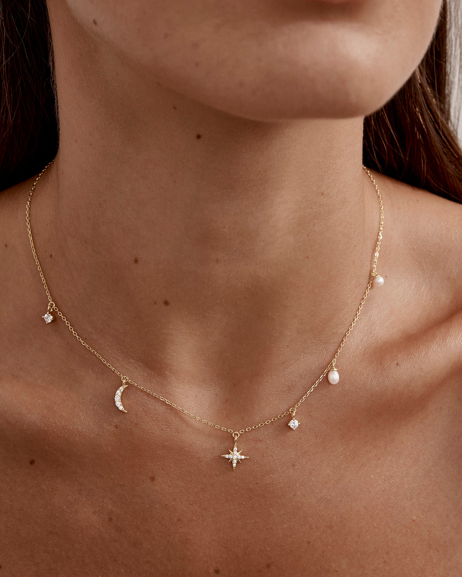 18k Gold Vermeil Celestial Skies Charm Choker