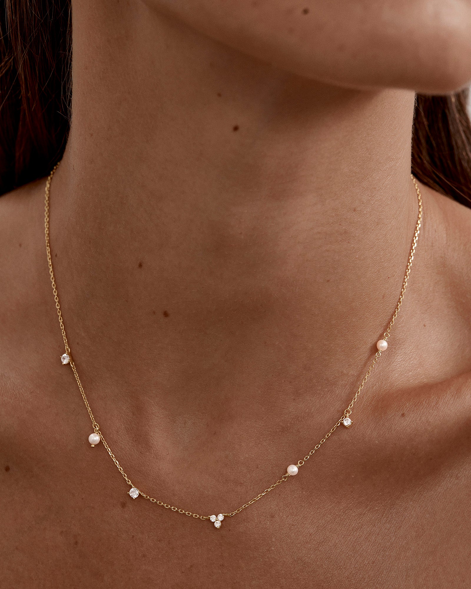 18k Gold Vermeil Moonlit Bloom Pearl Choker