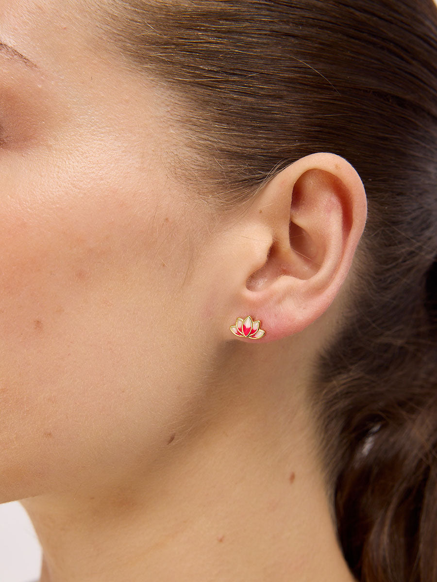 Pink Lotus Studs