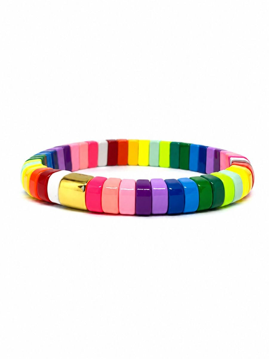 Rainbow Curved Tile Bracelet