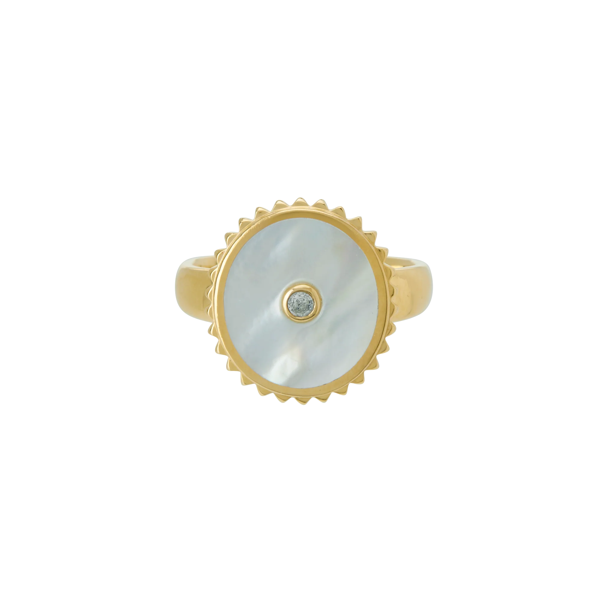 Halcyon Shield Ring 18KT Yellow Gold Plate - Roma Gift & Gourmet