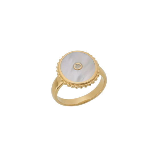 Halcyon Shield Ring 18KT  Yellow Gold Plate