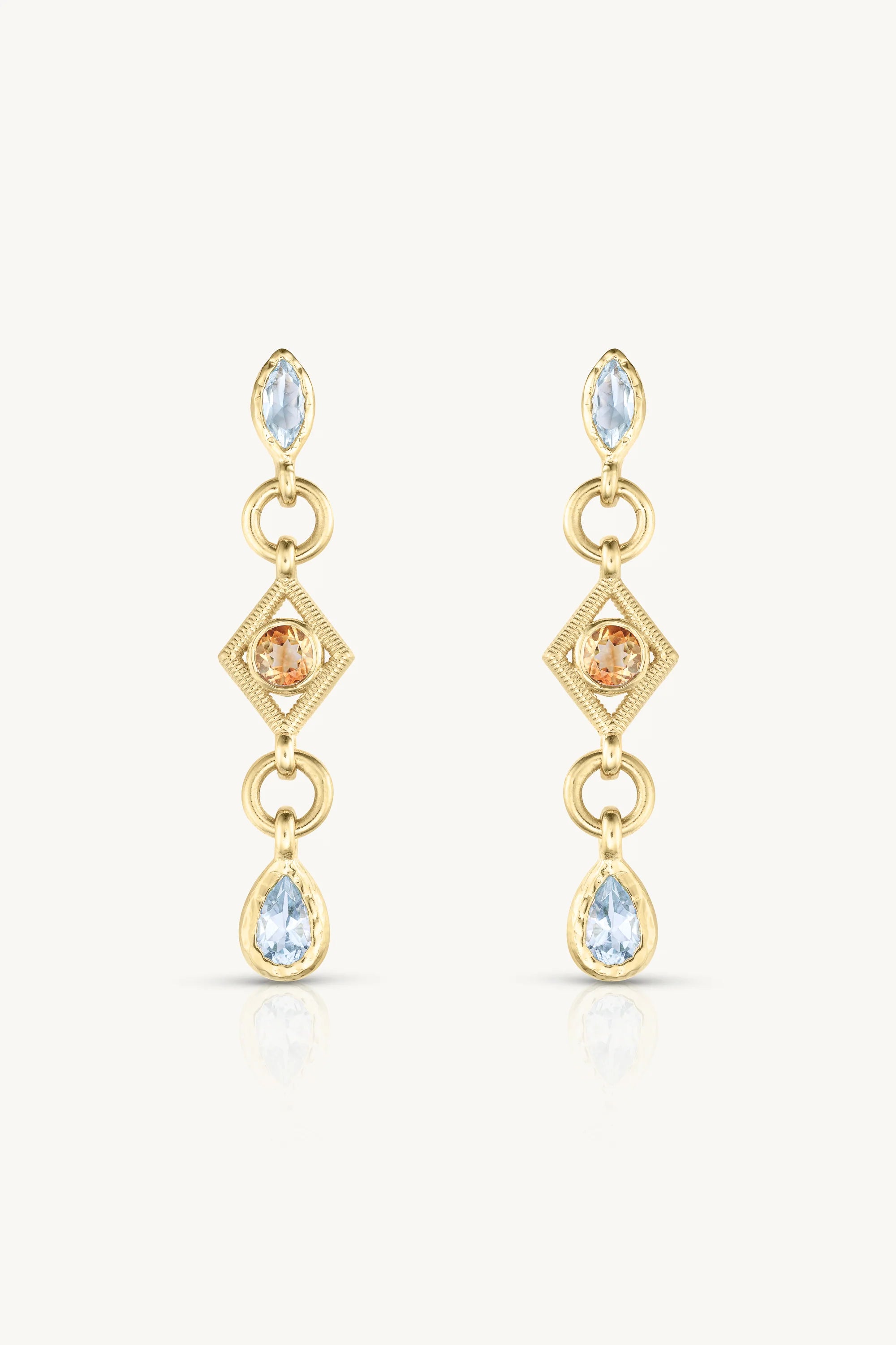 Sierra Sky Topaz Gold Earrings