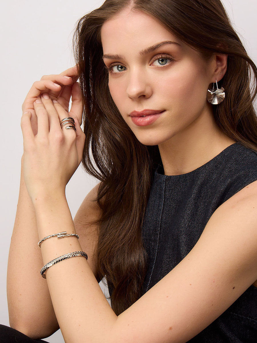 Silver Braided Cuff