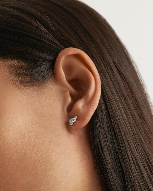 Silver Mist Stud Earrings