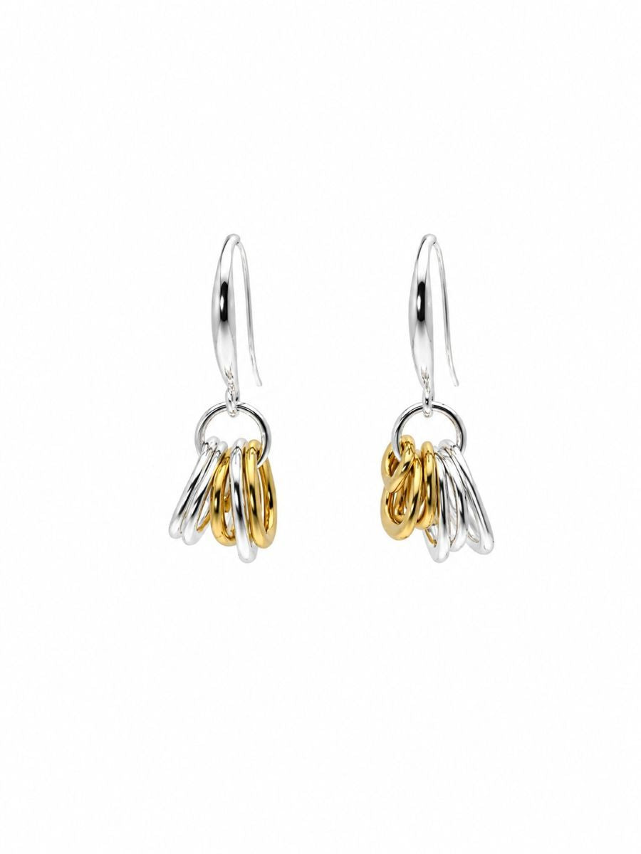 Silver and Gold Cluster Rings Earrings