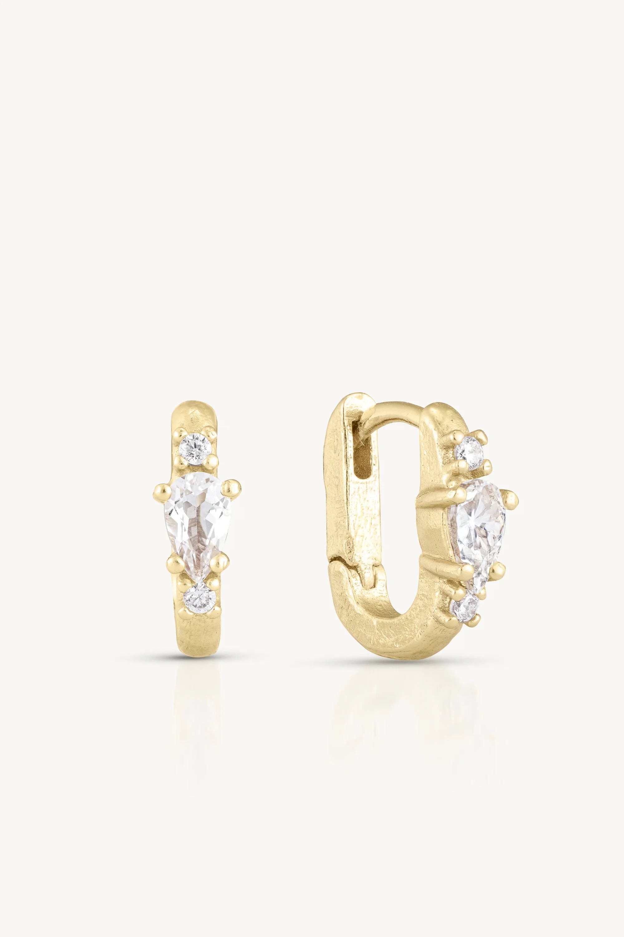 Textured Topaz Huggies