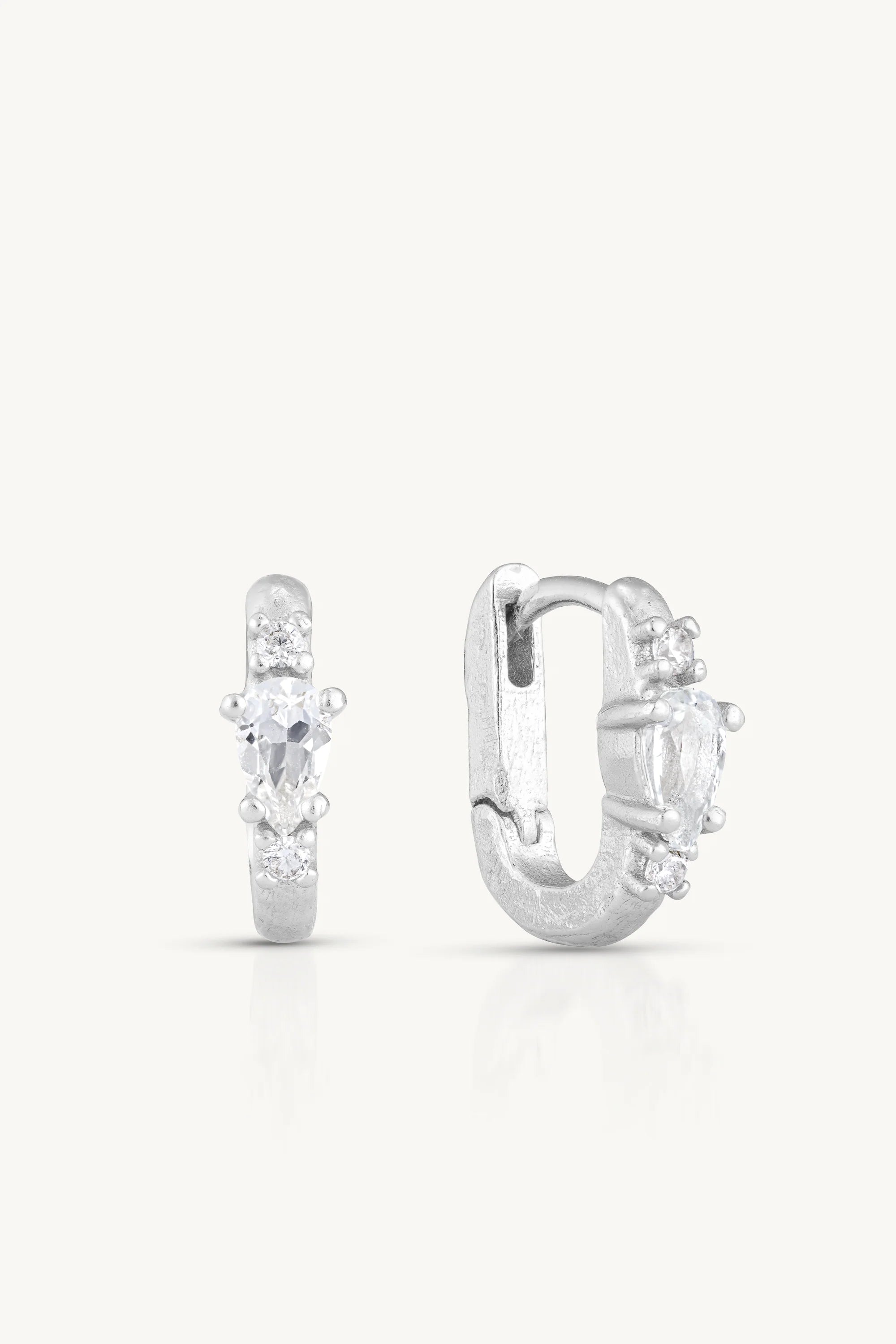 Textured Topaz Huggies
