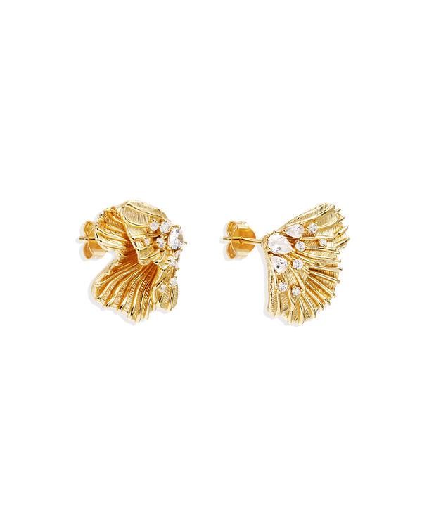 Gold Ocean Whisper Statement Earrings