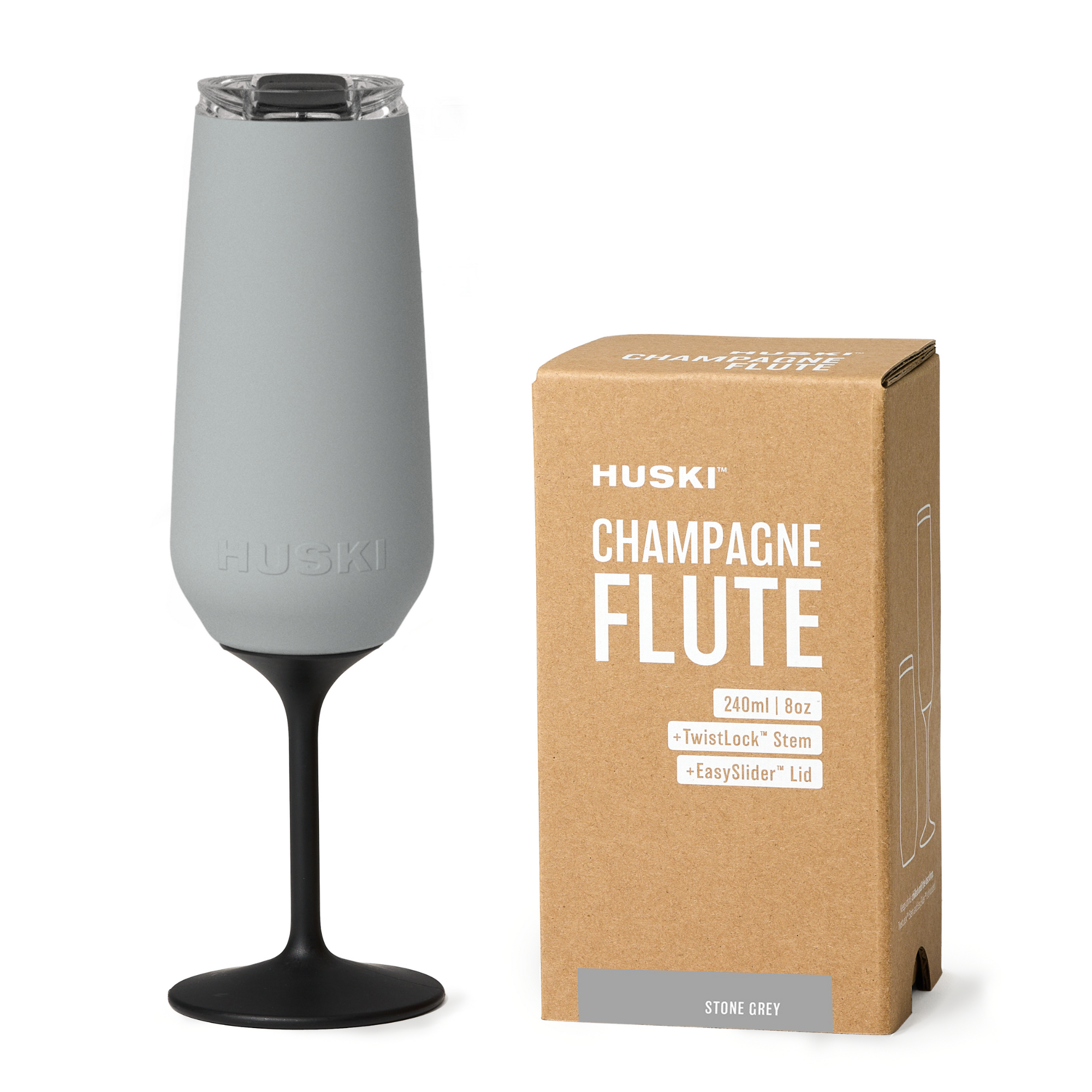 Huski Champagne Flute - Stone Grey - Roma Gift & Gourmet
