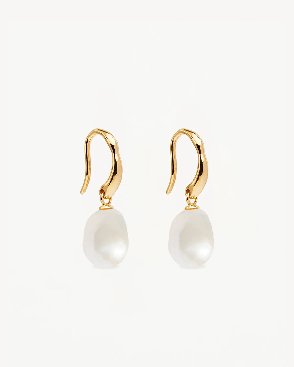 Harmony Pearl Hook Earrings Gold