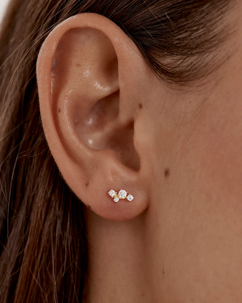 Moon Dust Stud Earrings 18k Gold Vermeil