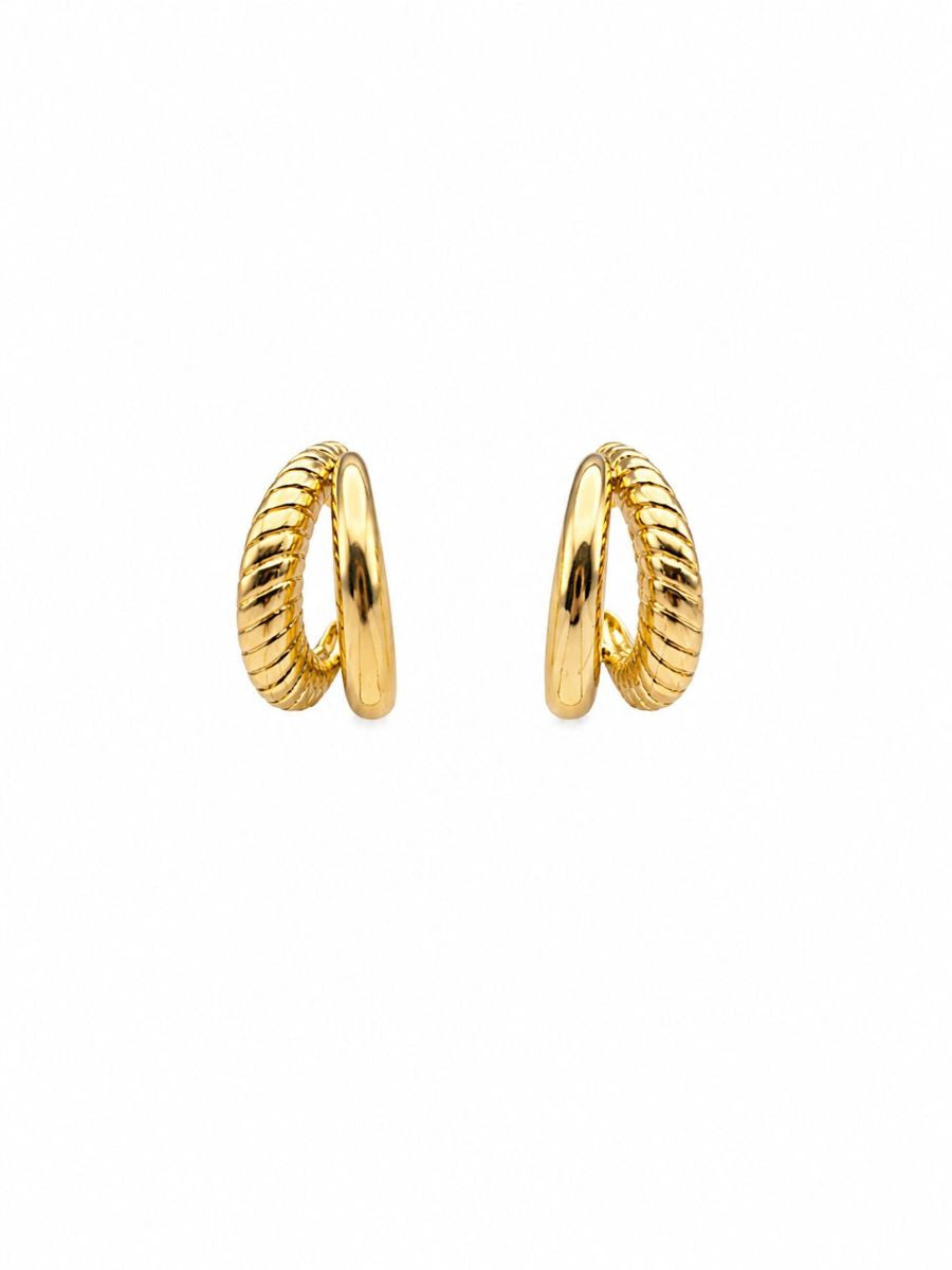 Gold Half and Half Hoops