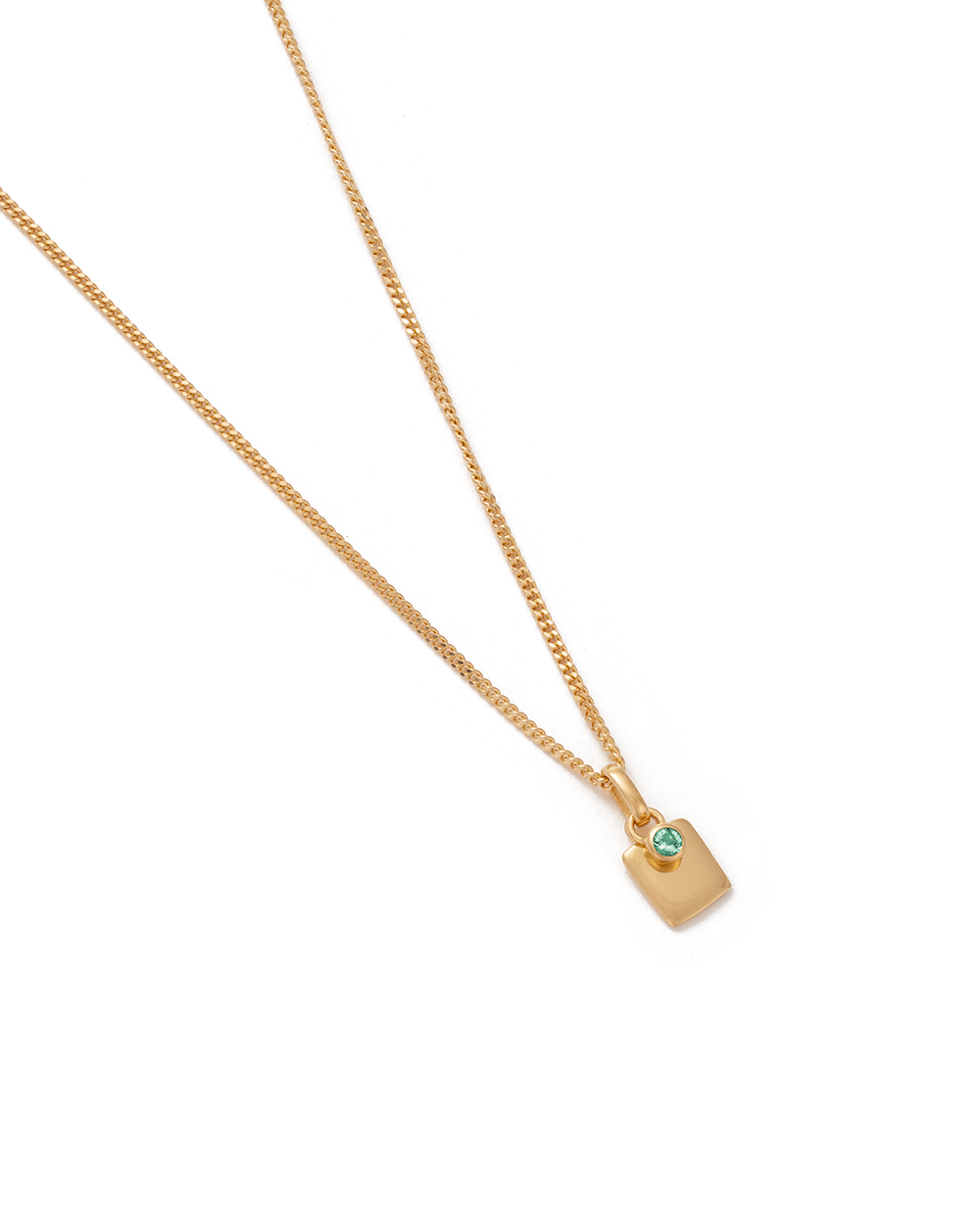 ENGRAVABLE EMERALD BIRTHSTONE NECKLACE (18K GOLD VERMEIL) - Roma Gift & Gourmet
