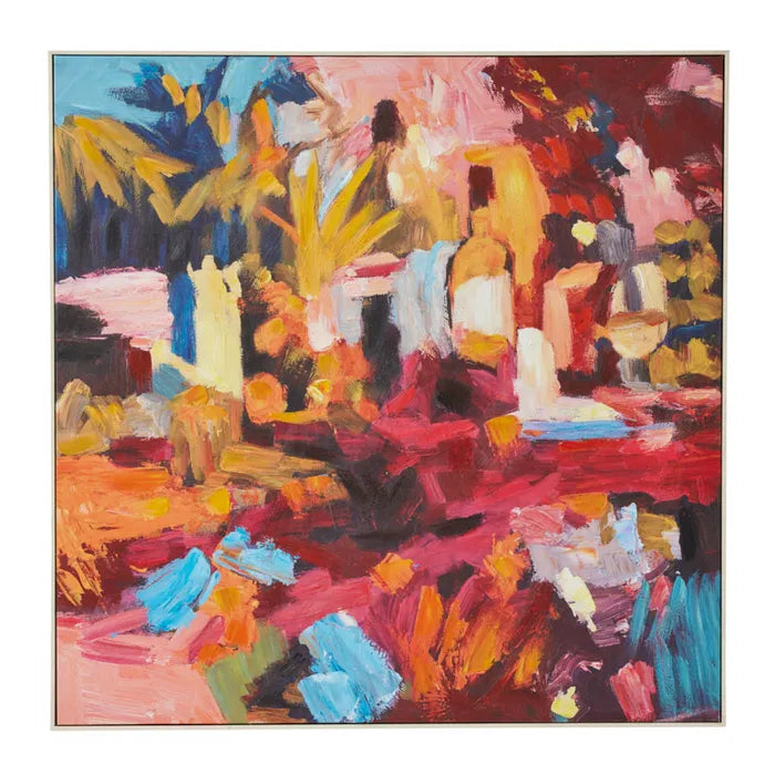 Ajo Wh Wash Frame Oil Painting 100x100cm