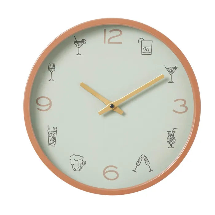 Bach Metal Clock 30.5cm Walnut/Sage