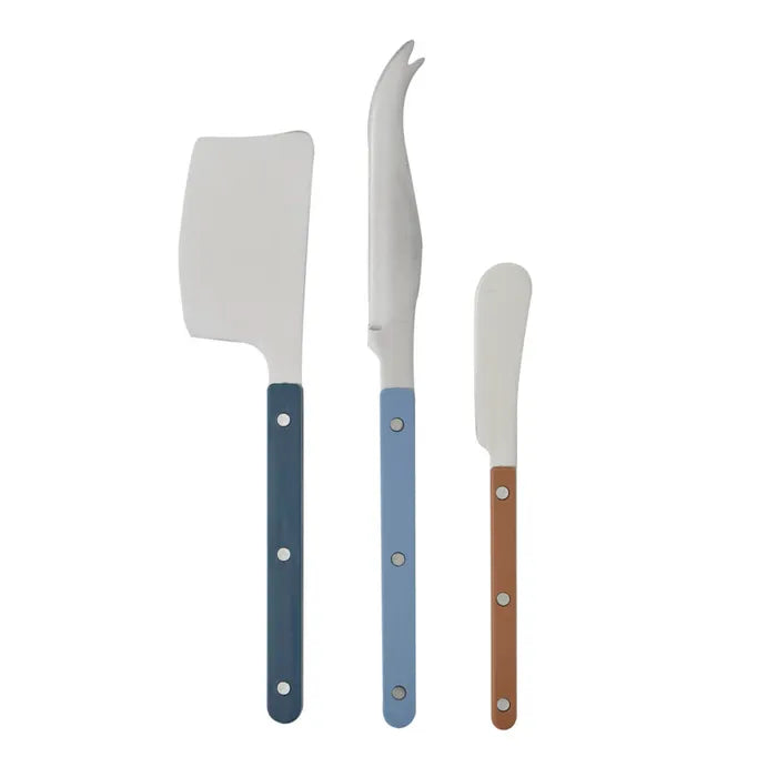 Remy 3pc S/S Cheese Knife Set 23cm Blue - Roma Gift & Gourmet