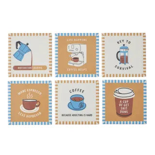 Espresso Ceramic Coaster 10cm Assorted Coasters
