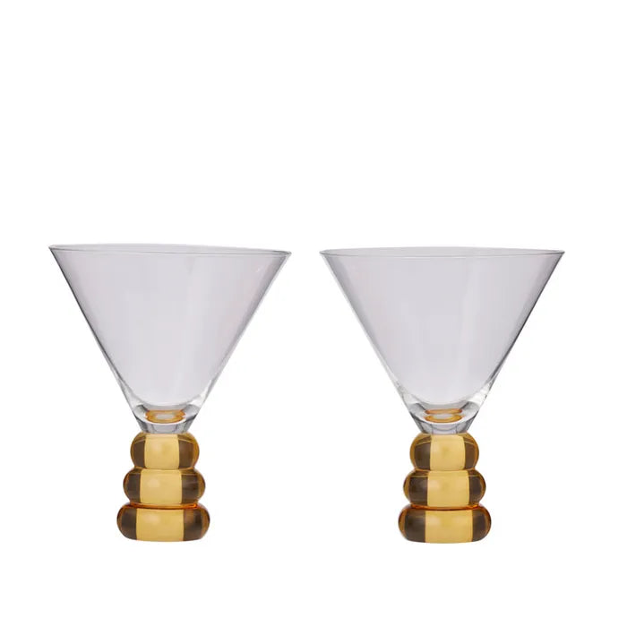 Avondale S/2 Glass Goblet - Amber - Roma Gift & Gourmet