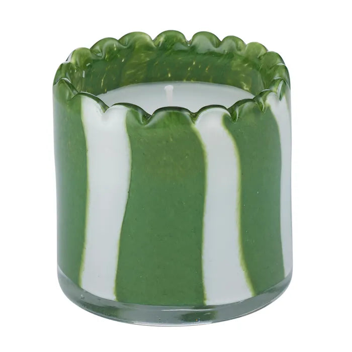 Billie 5% Glass Candle - Olive/White - Roma Gift & Gourmet