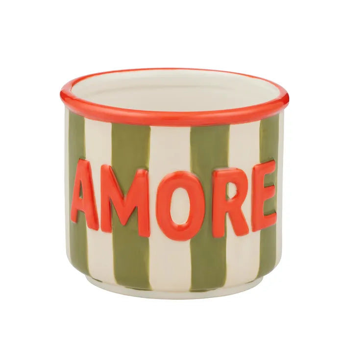 Amore Ceramic Pot - Olive/Red - Roma Gift & Gourmet