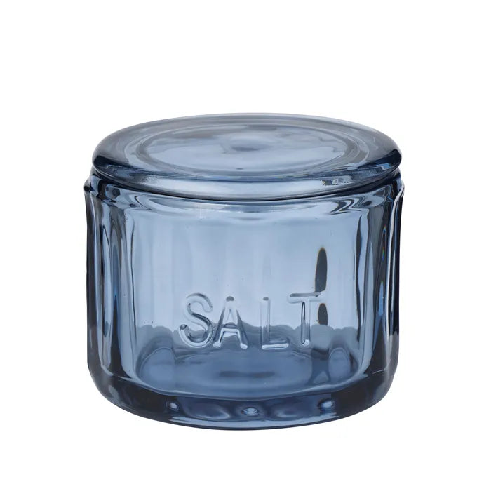 Lia Glass Salt Jar 9.5x8cm - Denim - Roma Gift & Gourmet