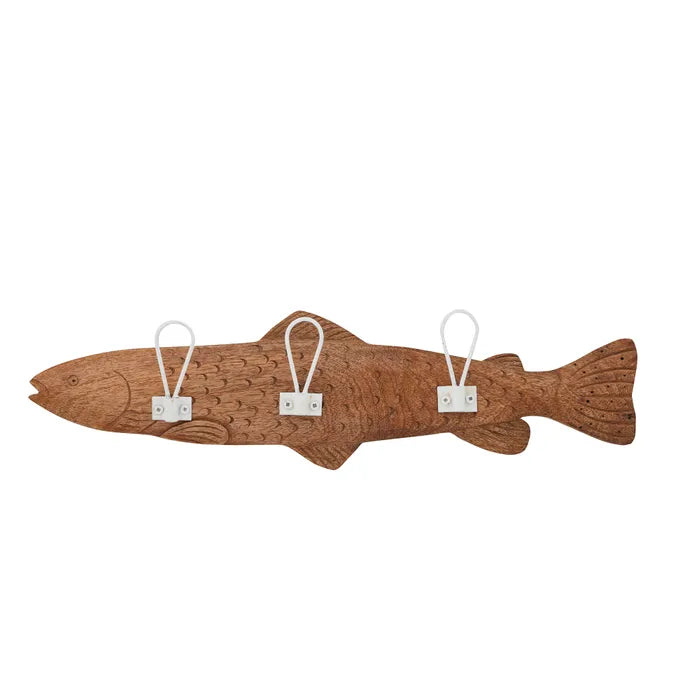 Flounder Wood Wall Hook - Natural - Roma Gift & Gourmet