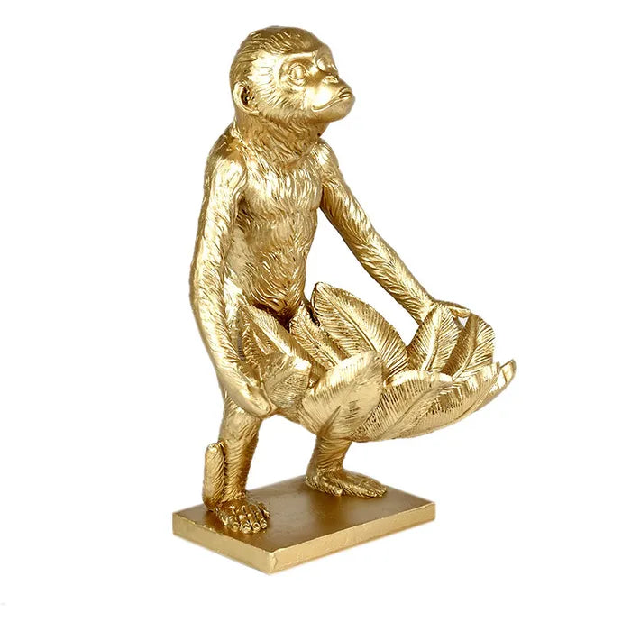 Mac Monkey Resin Bowl Sculp Gold - Roma Gift & Gourmet