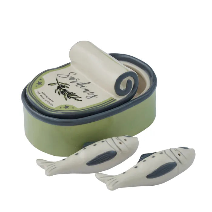 Sardina 3pc Ceramic Salt & Pepper Set - Roma Gift & Gourmet