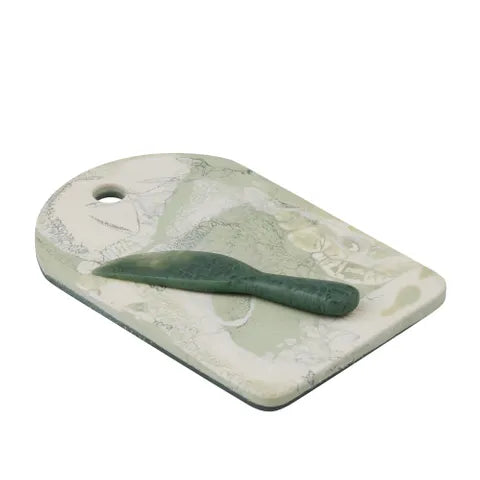 Wesley Resin Board with Knife - Sage - Roma Gift & Gourmet